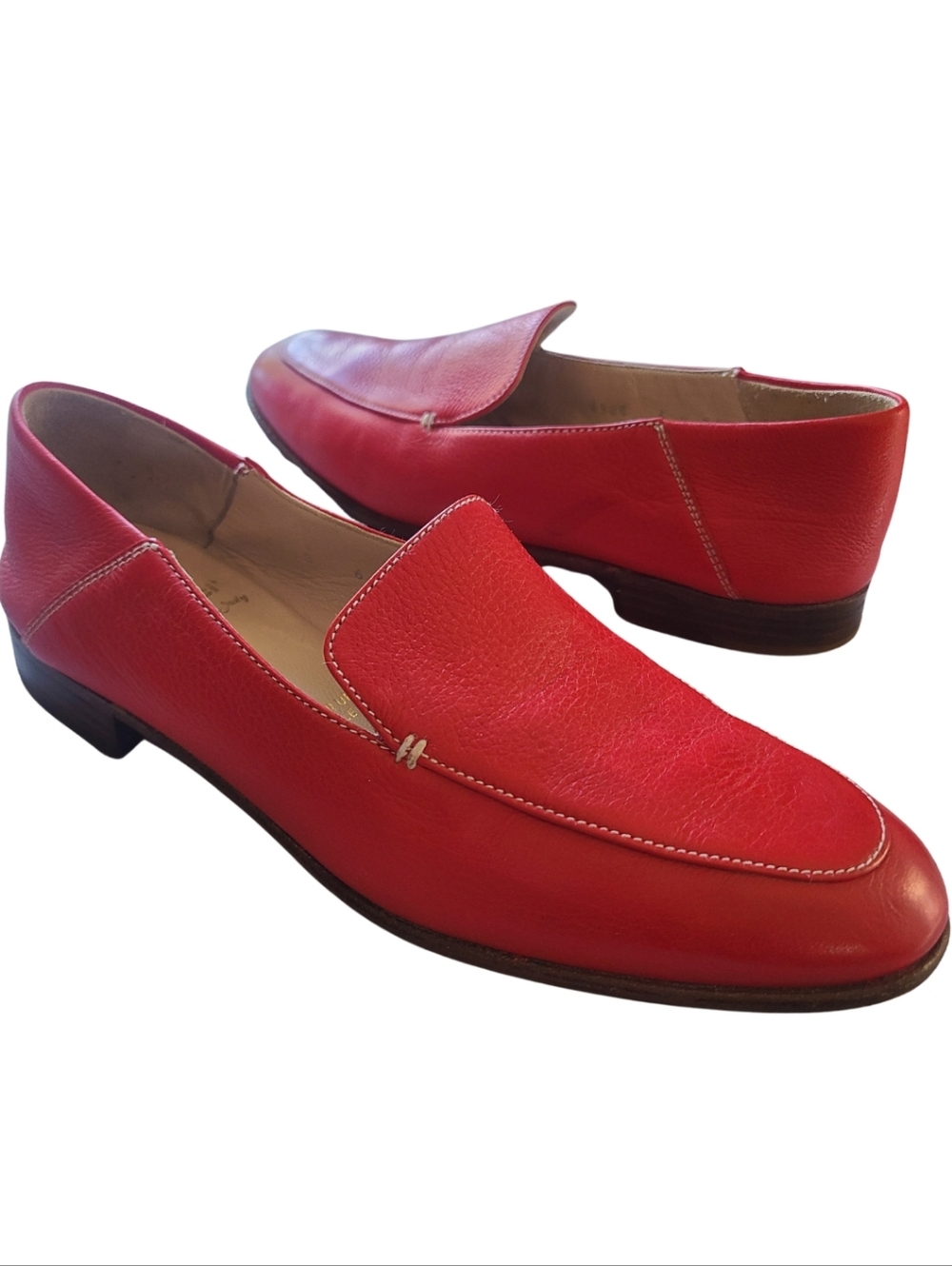 Gravatti True Red 🍒 Slip On Italian Leather Loafer Brilliant Luxury Handmade 6